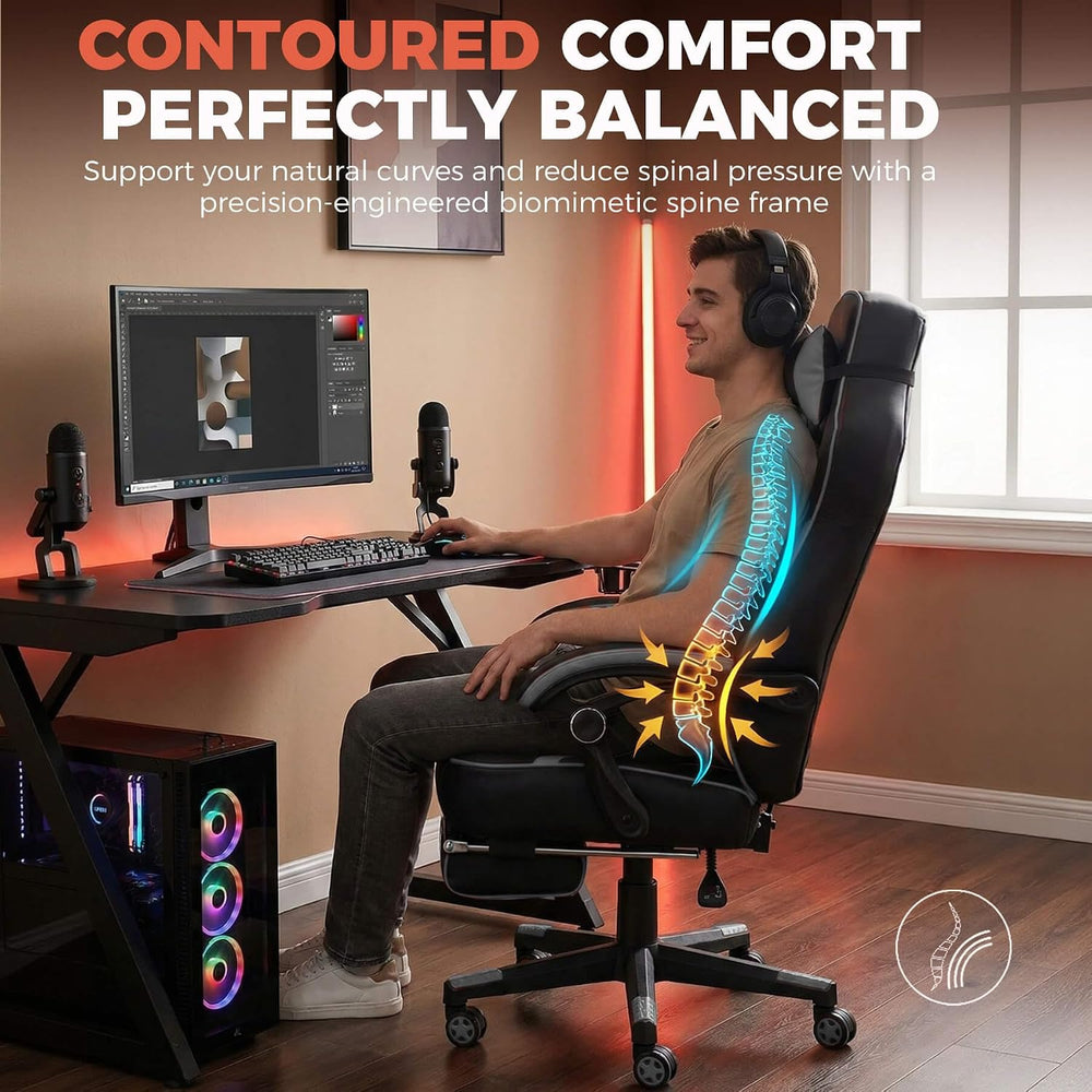 GTPLAYER Gaming Chair for Adults, Big and Tall 350LBS Heavy Duty Office Chair...