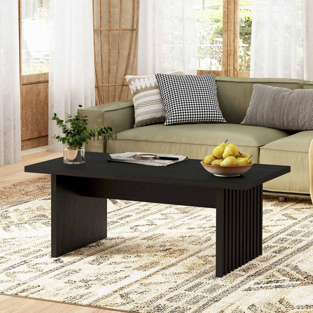 BON AUGURE Black Coffee Table, 43 Inch Modern Coffee Tables for Living Room, ...