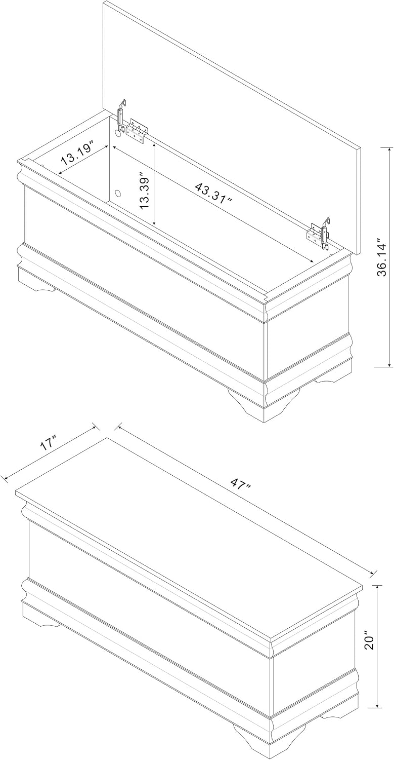 Coaster Home Furnishings - Pablo - Wood - Cedar Chest with Flip-Open Top, Lin...
