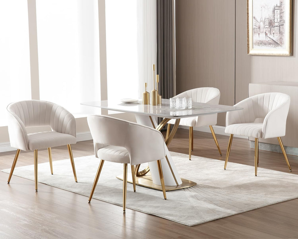 KCC Modern Velvet Desk Chair Accent Armchair Upholstered Tufted Chairs Dining...