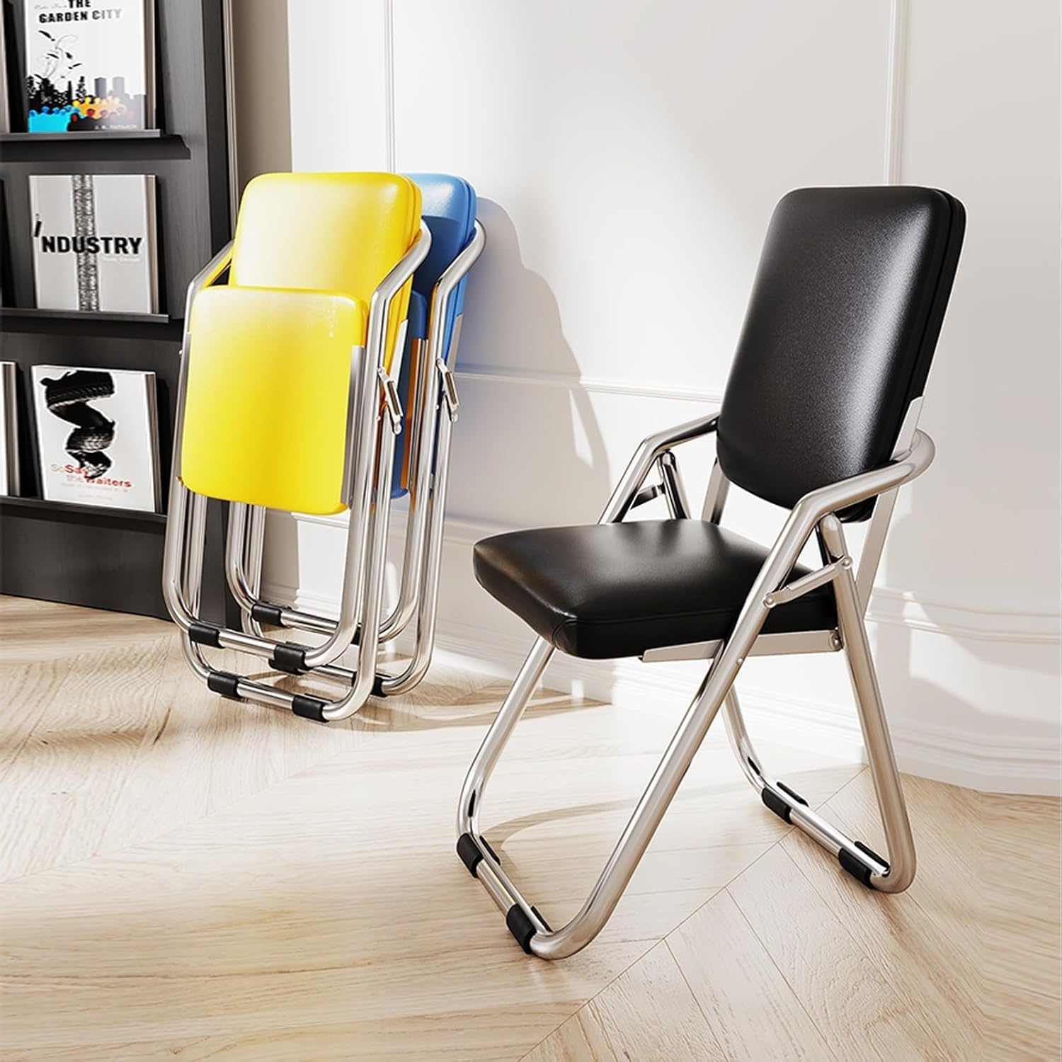 Folding Chairs with Padded Seats for Outdoor & Indoor, Portable Stackable Commercial Seat(Green)