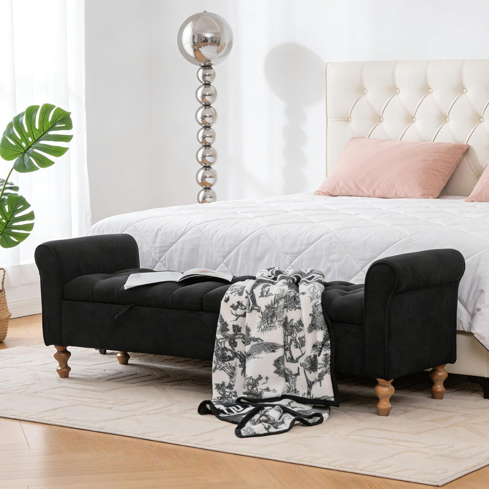 Aoiy & Wifon 65.75" W Large Storage Ottoman Bench, Modern King Size ...