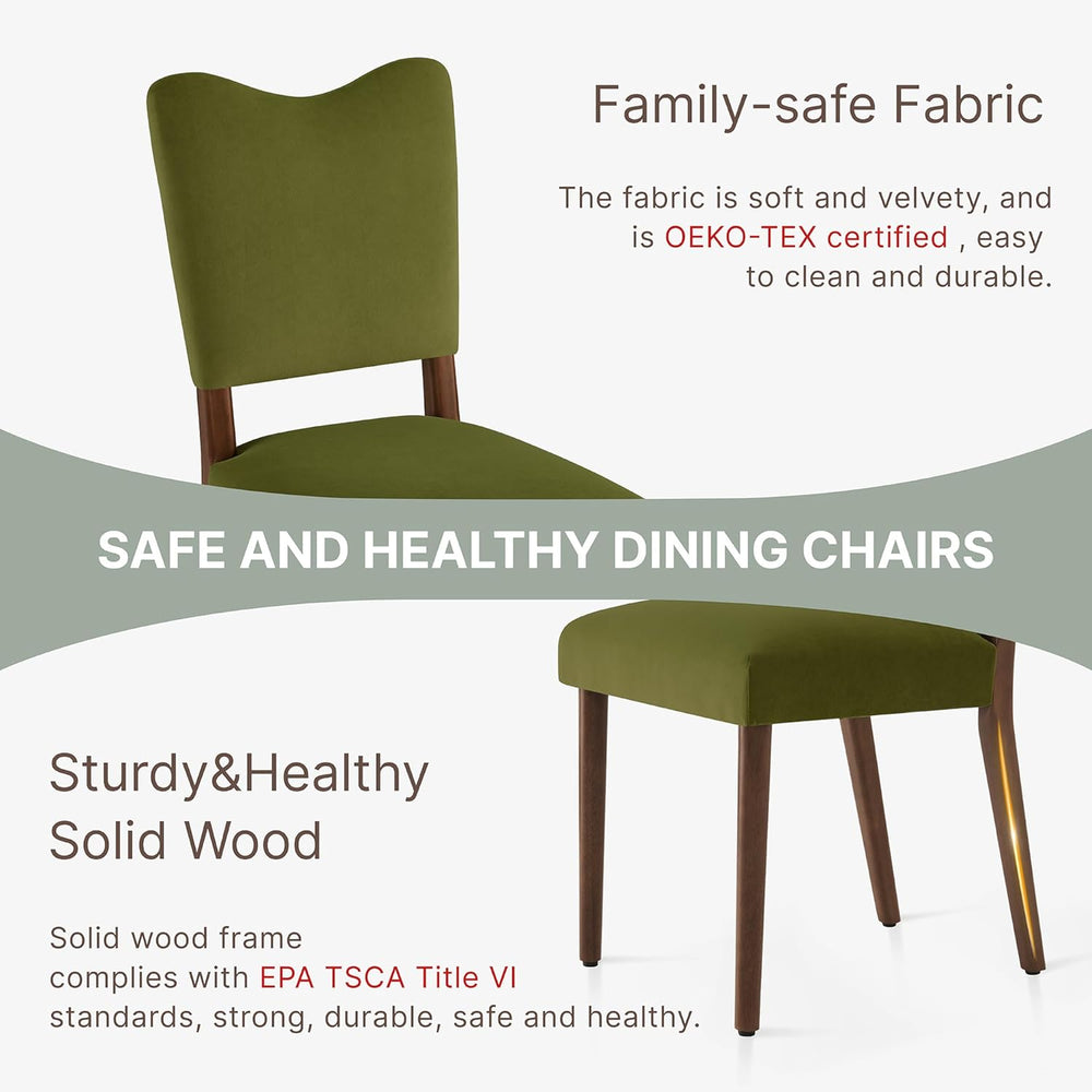 KISLOT Upholstered Dining Chairs Set of 4, Modern Velvet Kitchen Chairs with ...