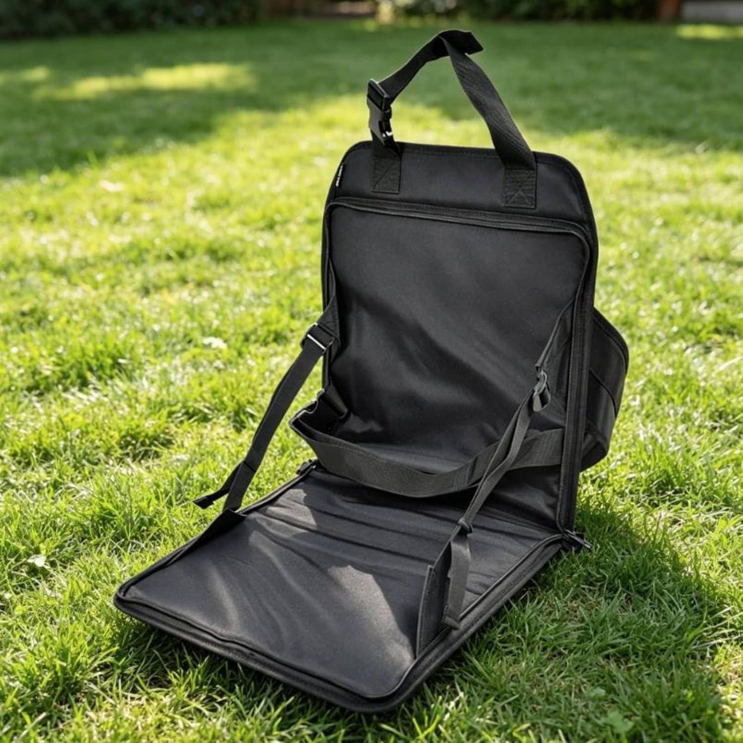 Children Travel Seat Portable Folding Seat Luggage Seat Travel Cushion Supportive Pad 900D Oxford with 5mm Padding for Repeated Use Suitable for