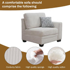 Legend Vansen U-Shaped Modular Sectional Sofa,Corduroy Couch with Ottoman,Deep Seat & Removable Cushion,6-Seat Oversized Sofa,Easy Assembly for Living Room Apartment