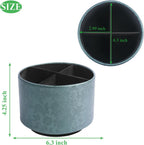 lizimandu Round Leather Art Supply Organizer,Remote Control Holder,360 Degree Spinning,Multi-Functional Pencil Holder,4 Compartments Desktop Stationary Organizer(1-Liuli Green)
