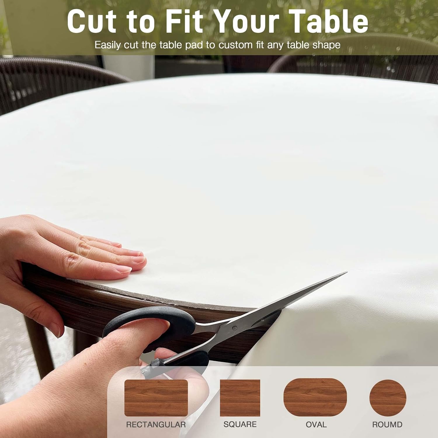 Vinyl Table Protector Pad with Flannel Backing, Heavy-Duty Table Padding for Dining Room Table, Waterproof, Heat Resistant, Non-Slip Under Tablecloth 90 x 54 inches, Rectangular