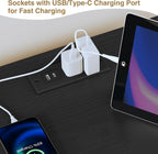 ARTPOWER Nightstands Set of 2 with Charging Station & Storage Shelf, Black | Small Retro Wood Beside Table for Bedroom, Living Room, Tree-Veneer, Minimal Assembly
