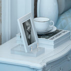 Acrylic Easel Display Stand with Adjustable Silver-Toned Hardware for Pictures, Crystal Clear Acrylic Stand with Floating Appearance for Cookbook, Invitation and Plates, 2-Packs