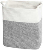 Tall Laundry Basket With Handles,Woven Cotton Rope Big Laundry Hamper Sorters,Versatile Storage for Dirty Clothes,Baby Toys,and Blankets in Bathroom, Nursery,and Living Room (Silver Gray, 68L)
