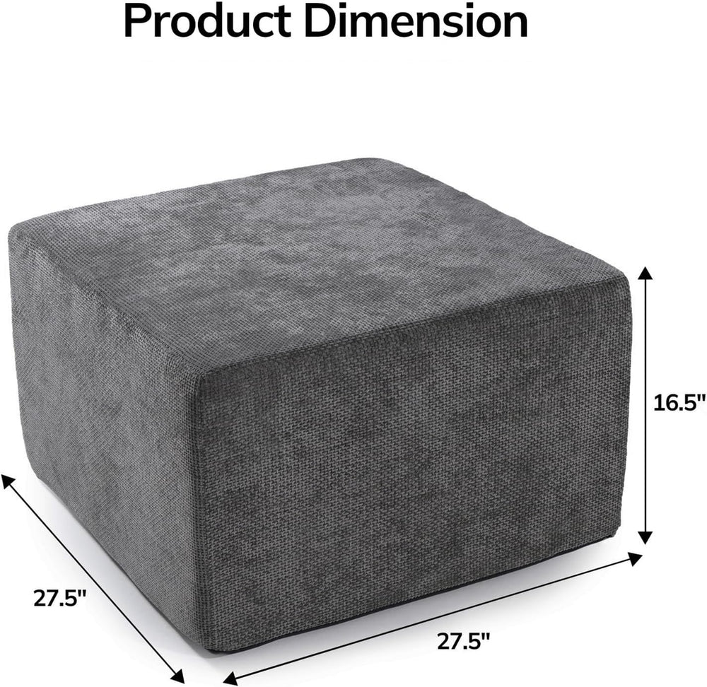 MONVANE 27.5" Square Ottoman, Modular Foot Rest, Grey | Matches Modular ...
