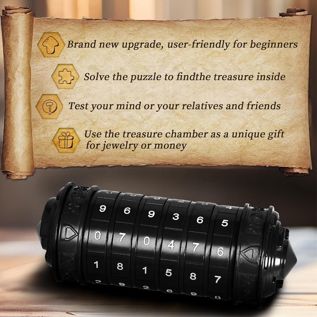Da Vinci Code Numeric Cryptex Money Puzzle Box for Cash Gift, Jewelry Box with Hidden Compartment, Unique Puzzle Gift for Adults Brain Teaser Valentine’s Day Wedding & Anniversary Present