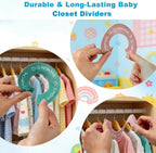 8pcs Baby Closet Dividers, Durable Baby Clothes Organizer for 0-24 Months | Round Baby Size Closet Dividers Easy-Sort Nursery Closet Dividers with Clear Labels - Fits Most Rods