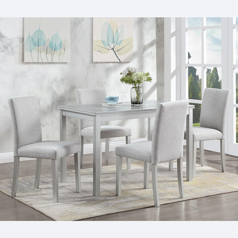 Harper & Bright Designs 5-Piece Dining Table Set with 4 Upholstered Chair...
