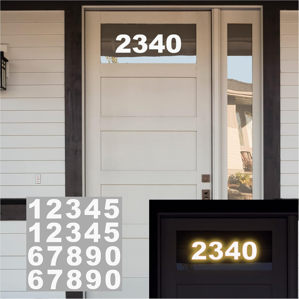iSYFIX Reflective White-Silver Vinyl Numbers Stickers, 5 Inch, 2 Sets