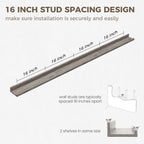Axeman Grey Floating Shelves | 72 Inch Picture Ledge Shelf Set of 2 | Rustic Grey Picture Shelf for Wall with Ledge | Long Wall Shelves with Lip | Photo Ledge Shelves for Books Album Records