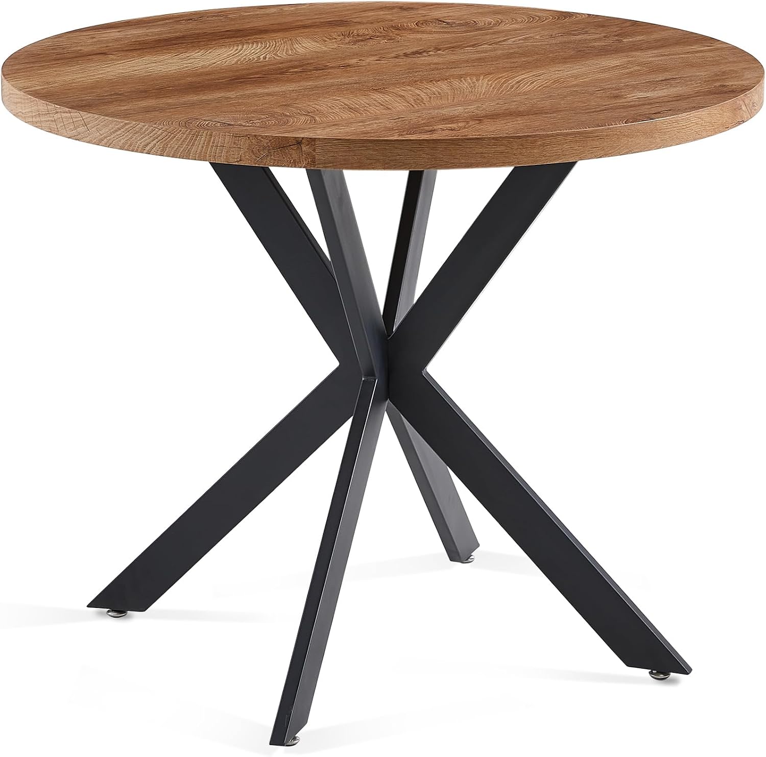 3 Piece Dining Table Set for Small Spaces - Round Kitchen Table Chairs Set of 2 with Gray Velvet Upholstered Chairs -Space Saving Dinette for Kitchen, Dining Room
