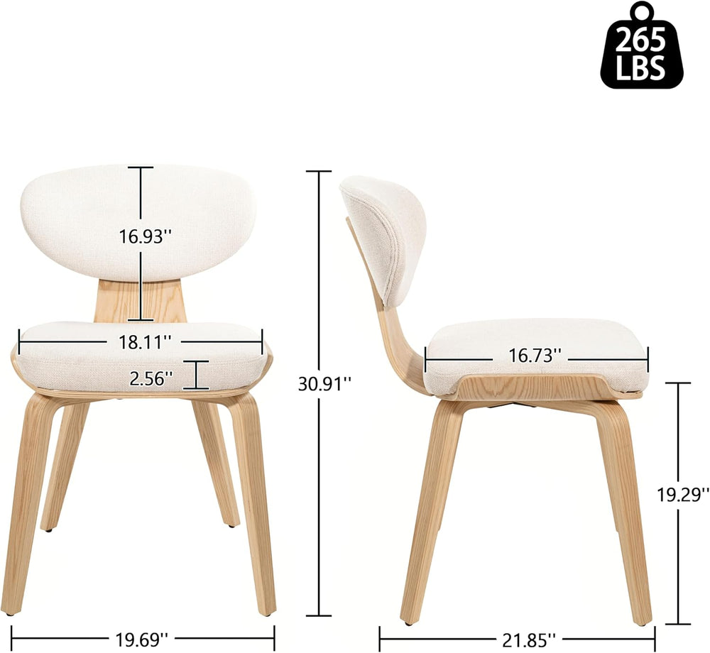 Art Leon Dining Chairs Set of 4 - Mid Century Modern Dining Room Chairs Uphol...