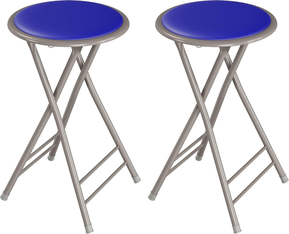 Lavish Home Folding Stool - Set of 2 Counter Height Bar Stools – 24-Inch Back...