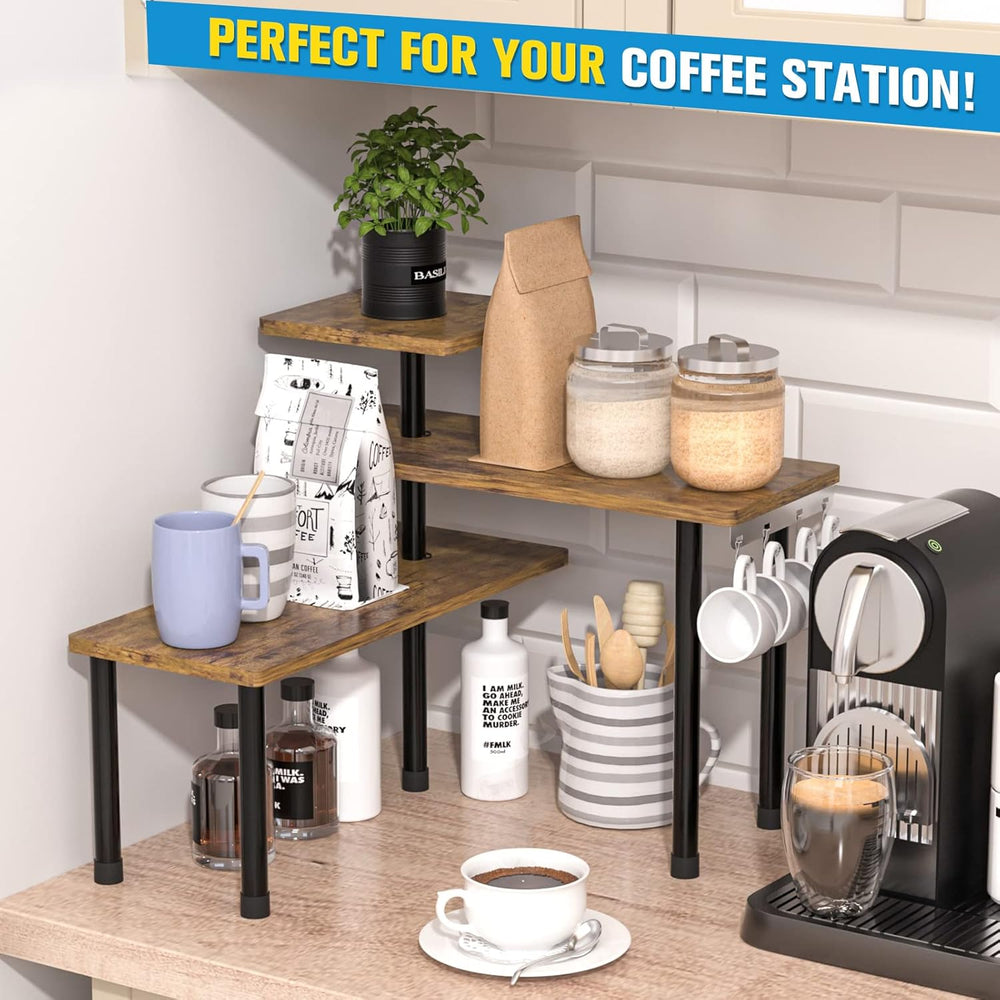 JayRex Countertop Organizer Organization, 3 Tier Moveable Corner Shelf Organi...
