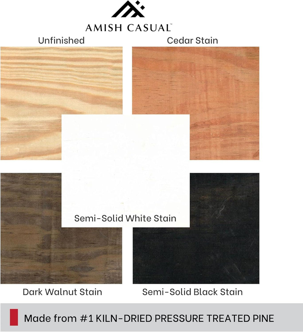 Amish Heavy Duty 800 Lb Roll Back Pressure Treated Porch Glider (4 Foot, Dark...
