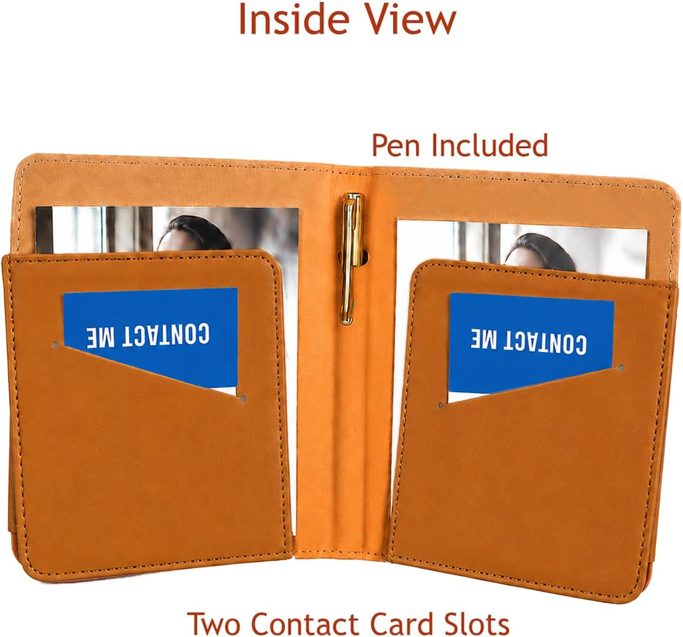 JW Leather Tract Holder Set Mini Field Service Organizer with Pen & Notepad JW Witnessing Supplies Pioneer Gift (Brown)