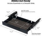 Moodular Add-ons Storage Drawer [Accessory Only - Requires Moodular Wooden Monitor Stand Slide Rails for Use] Black MSA-DR