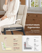 VASAGLE Dining Chairs Set of 2, Upholstered Kitchen Chairs, for Dining Room, Cream White, EKHO Collection UKDC162W101