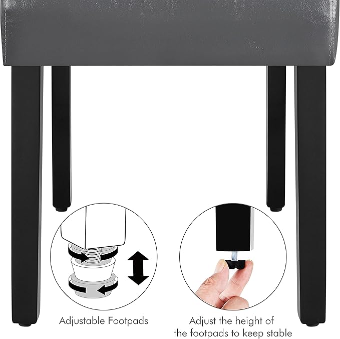 Yaheetech Upholstered Dining Chairs Set of 4 Modern Leather Parsons Kitchen C...