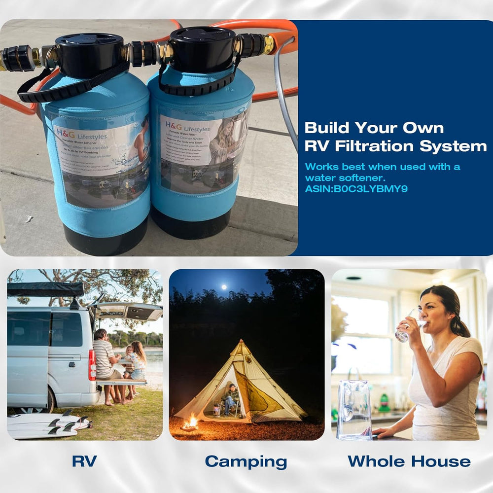 H&G lifestyles RV Water Filter System 3/4" GHT for Garden Hose