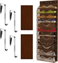 Kotkn Over The Door Shoe Organizer with 12 Large Breathable Pockets - Durable Hanging Storage for the Entire Family's Shoes (Espresso)