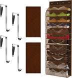 Kotkn Over The Door Shoe Organizer with 12 Large Breathable Pockets - Durable Hanging Storage for the Entire Family's Shoes (Espresso)
