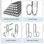Ironing Board Hanger Wall Mount, Ironing Board Holder for T or Y Leg, Iron Board Holder Stainless Steel, Iron Board Hanger for Laundry Room, Iron Boards Hook for Wall