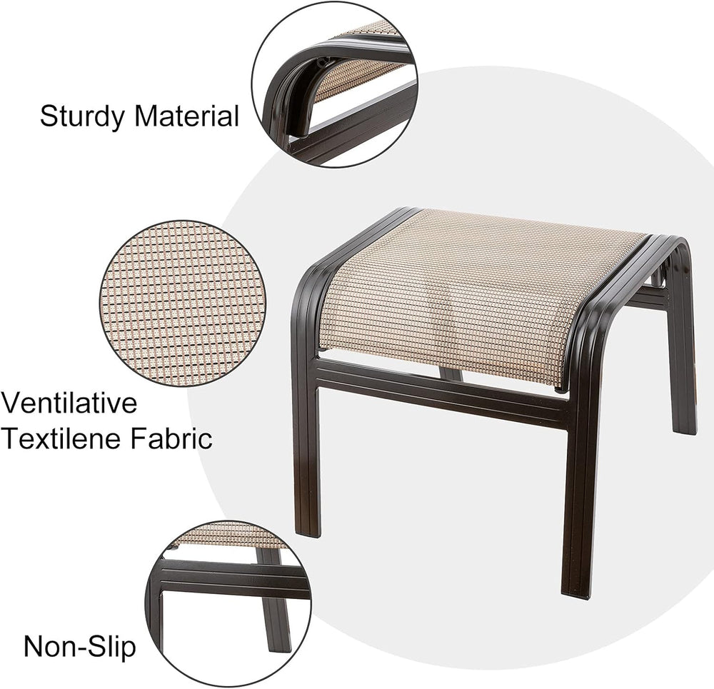 Outdoor Footstools Metal Patio Chairs Outdoor Ottoman Furniture Outside Footr...