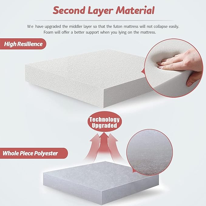 MAXYOYO Black Marble Printed Japanese Futon Floor Mattress, Thicken Sleeping Pad Floor Bed Roll Up Camping Mattress Folding Couch Bed Mattress Topper Guest Floor Mattress King