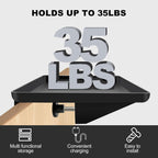 Bedside Shelf for Bunk & Loft Beds,College Dorm Room and Kids Room Essentials,Bed Side Table Tray Organizer,Clip On Nightstand,Black