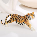 Hand Painted Animal Trinket Box for Home Decor, Hinged Jewelry Organizer Storage, Unique Personalized Collectible Keepsake Figurine Handmade Decorative Ornament Gifts (Tiger)
