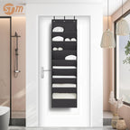 STORAGE MANIAC Over the Door Shoe Organizer Heavy-Duty Large Deep Pocket Hanging Shoe Organizer Shoe Rack Door Closet Shoe Organizer for Wall, Dorm & Narrow Door Storage Shoe Holder Black, 1 Pack