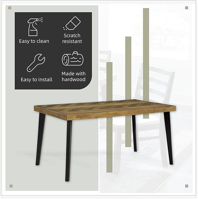 Signature Design by Ashley Blondon Rectangular Dining Room Table Set with 6 C...