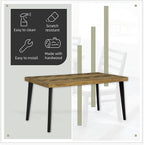 Signature Design by Ashley Blondon Rectangular Dining Room Table Set with 6 Chairs, Chevron Pattern, Tapered Legs, Seats 6, Wood, 60" Long, Brown & Black