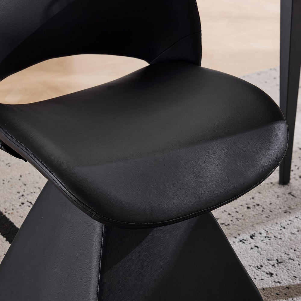 Henf Modern Upholstered Swivel Dining Chairs,Faux Leather Vanity Chair with W...