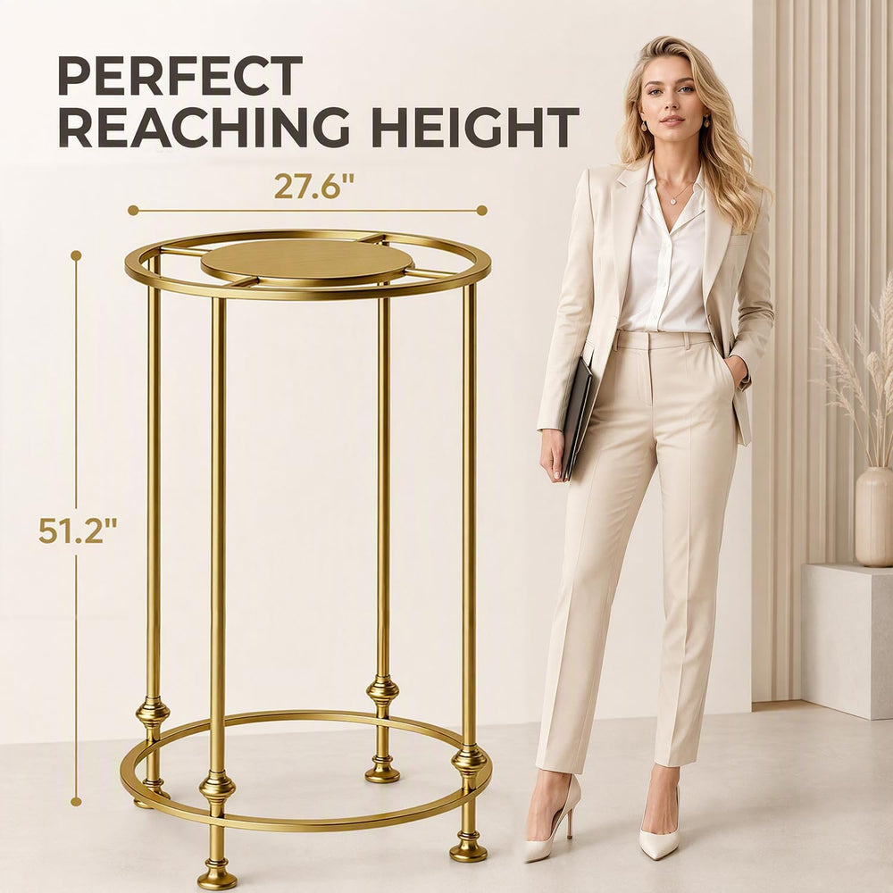Round Garment Rack for Retail Display - Heavy Duty Metal Clothing Rack Gold