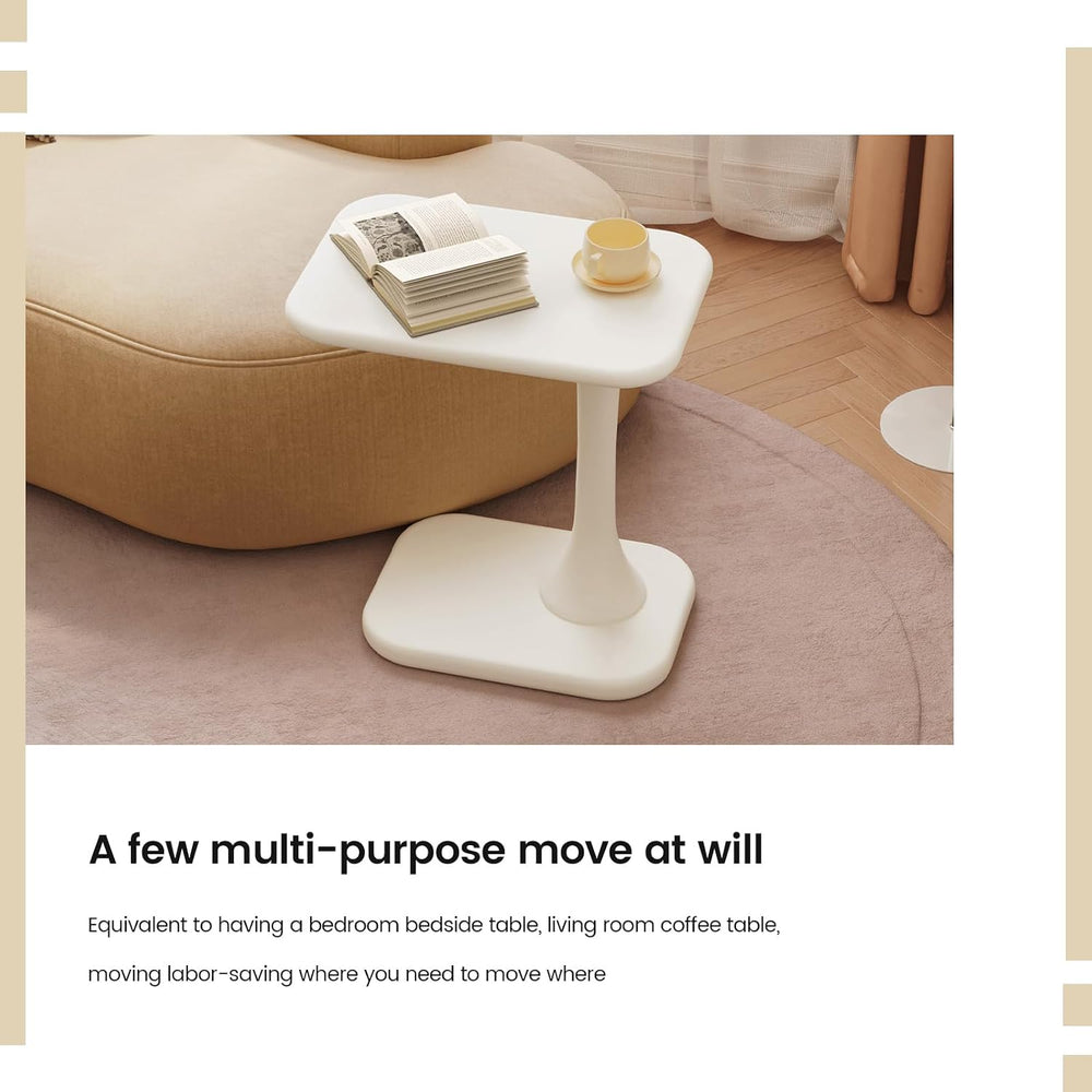 Guyii White End Table Small Side Table for Couch Modern Sofa TableLiving Room...