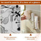 2pcs Acrylic Hair Brush Holder for Bathroom Adhesive Hair Tool Organizer Transparent Wall Mounted Comb Holder Organizer with 3 Holes No Drilling for Combs, Curling Irons, Flat Irons