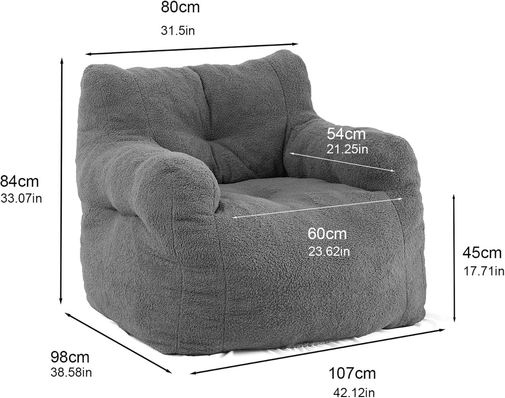 DKLGG Bean Bag Chairs for Adults, Giant Bean Bag Chair with Filler Included F...