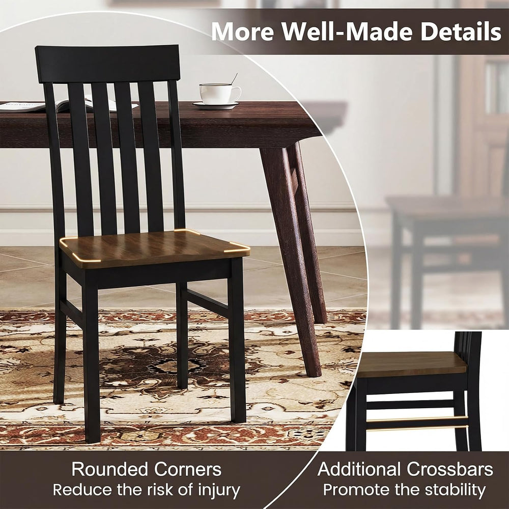 GIANTEX Wooden Dining Chairs Set of 4, Hollowed Backrest & Rubber Wood Se...