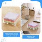 AceOrbit 1pc Scalloped Acrylic Sticky Note Holder, 3x3 Inch Clear Cute Notepad Holder Sticky Note Dispenser with Wave Design, Thick Acrylic Desk Organizer for Office, Home, Dorm, Classroom Desk