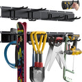 Garage Tool Organizer Wall Mount with 32 inches Rails and Adjustable Heavy-Duty Hooks, Garden Tool Organizer, Carries 300 lbs, Heavy Duty Garage Storage Rack For Yard, Shed, Workshop, Easy to Install