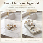 Mystic Touch Ceramic Jewelry Dish with Flower Ring Holder [Golden Trim]
