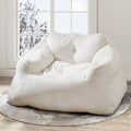 GOFLAME Bean Bag Chair for Adults, Giant Beanbag Chair with Soft Velvet Cover, Sponge Filling & Non-Slip Base, Lazy Floor Sofa for Living Room, Bedroom, Reading Room, Beige